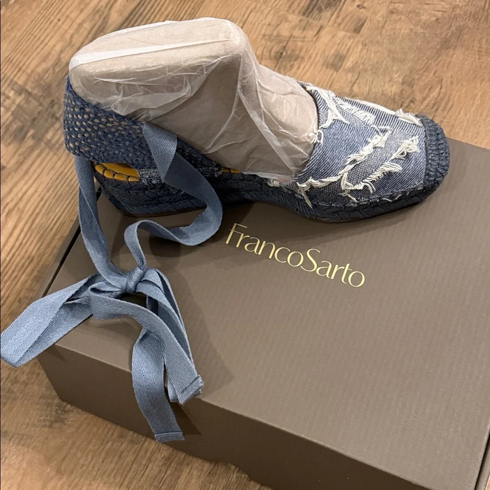 🆕 Franco Sarto Britney Denim Blue Espadrilles